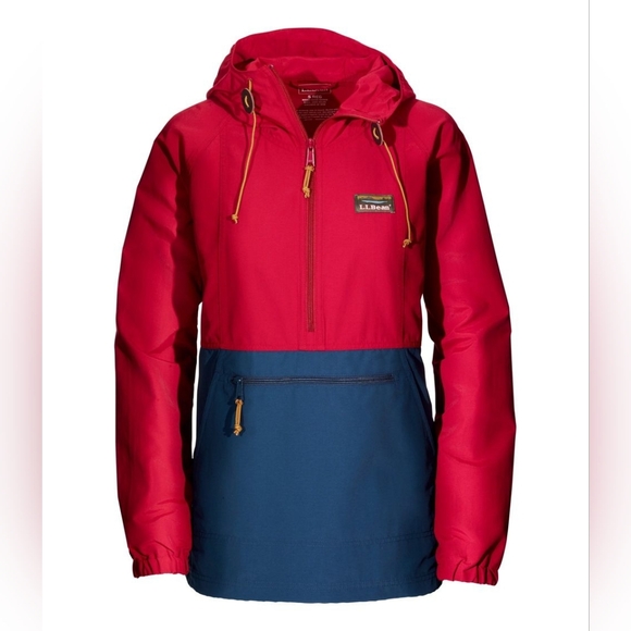 L.L. Bean Other - L.L. Bean Mens New Medium Red and Navy Mountain Classic Anorak Waterproof Jacket